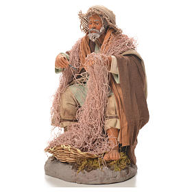 Pescatore fila rete 24 cm presepe napoletano