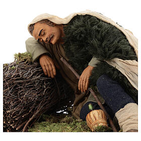 Pastor adormecido para presépio napolitano com figuras de 30 cm de altura média