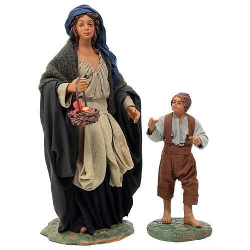 Mother holding child's hand, Neapolitan Nativity 24cm 1