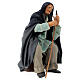 Old man sitting with stick, Neapolitan Nativity 12cm s3