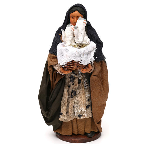 Donna cesto di gattini 12 cm presepe Napoli 1