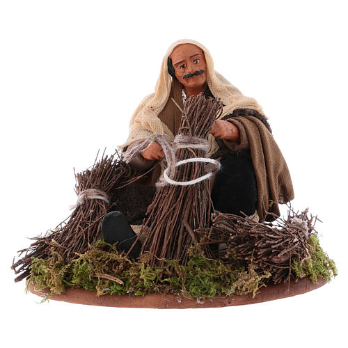 Neapolitan Nativity Scene 12cm, broom maker figurine 1