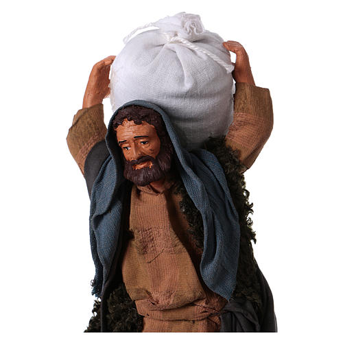 Man with flour sacks, Neapolitan Nativity 14cm 2