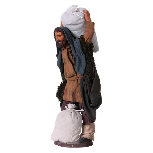 Man with flour sacks, Neapolitan Nativity 14cm 4