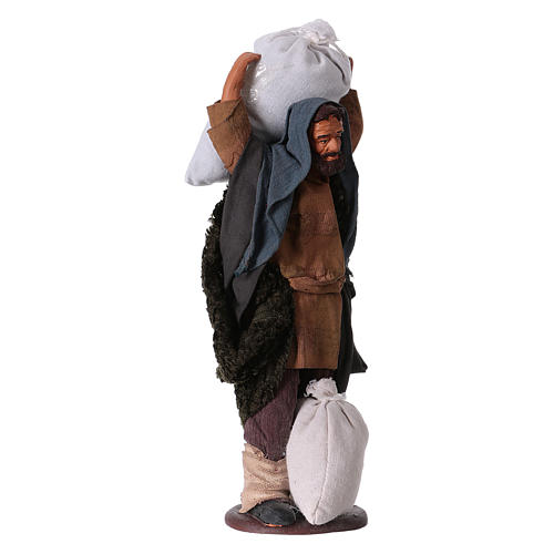 Homme avec sacs de farine 14 cm crèche Naples 5