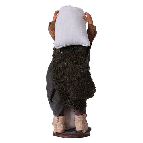 Uomo con sacchi di farina 14 cm presepe napoletano 6