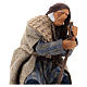 Homem idoso sentado com bastão para presépio napolitano com peças de 14 cm altura média s2