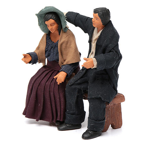 Pair of lovers sitting, Neapolitan Nativity 12cm 2