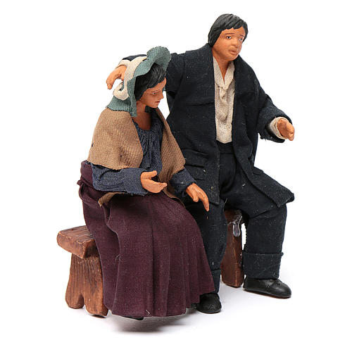 Pair of lovers sitting, Neapolitan Nativity 12cm 3