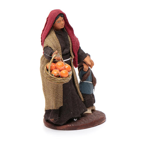Woman holding child's hand, Neapolitan Nativity 10cm 3