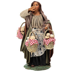 Donna con cesti di pane 24 cm presepe napoletano
