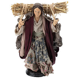 Woman with straw, 30cm Neapolitan Nativity
