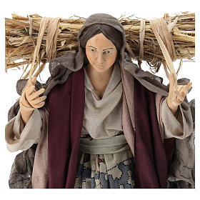 Woman with straw, 30cm Neapolitan Nativity