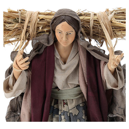 Woman with straw, 30cm Neapolitan Nativity 2