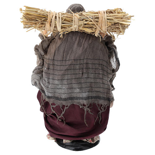 Woman with straw, 30cm Neapolitan Nativity 5