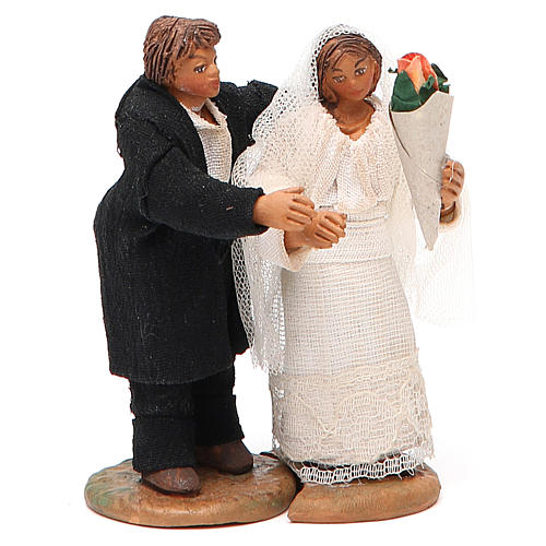Coppia di sposi 10 cm presepe Napoli 1