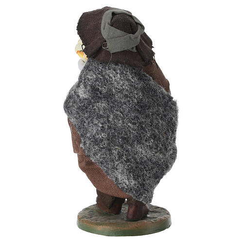 Uomo cesto salumi in mano 10 cm presepe Napoli 4