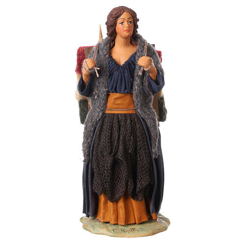 Woman carrying fabrics, Neapolitan nativity figurine 24cm 1