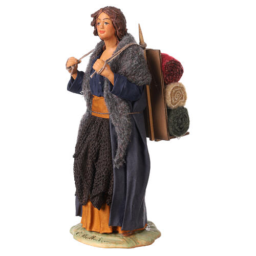 Woman carrying fabrics, Neapolitan nativity figurine 24cm 3