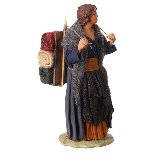 Woman carrying fabrics, Neapolitan nativity figurine 24cm 4