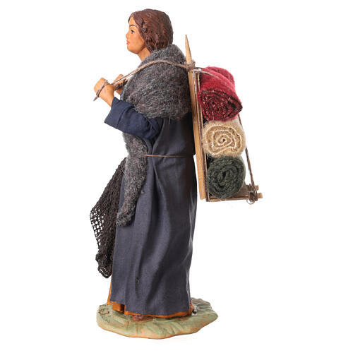 Woman carrying fabrics, Neapolitan nativity figurine 24cm 5