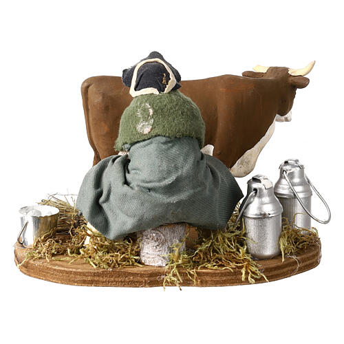 Uomo che munge mucca 12 cm presepe Napoli 5