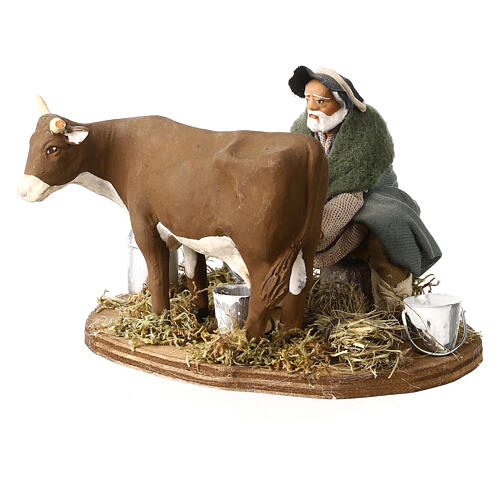 Man milking cow, Neapolitan nativity figurine 12cm 2