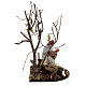 Vagabundo com cão num banco e árvore para presépio Nápoles com figuras de 12 cm de altura média s5