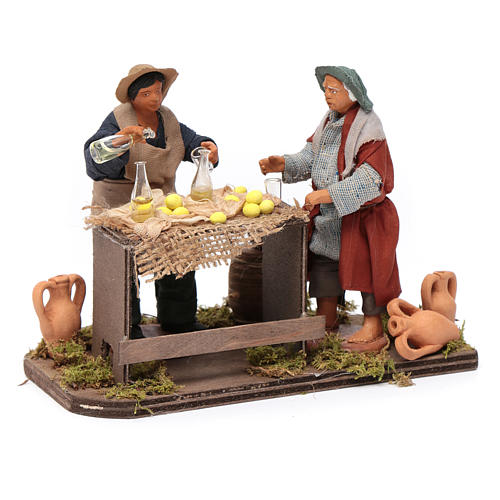 Man selling lemons with stall, Neapolitan nativity figurine 12cm 3