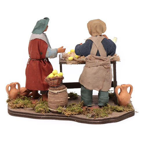 Man selling lemons with stall, Neapolitan nativity figurine 12cm 4