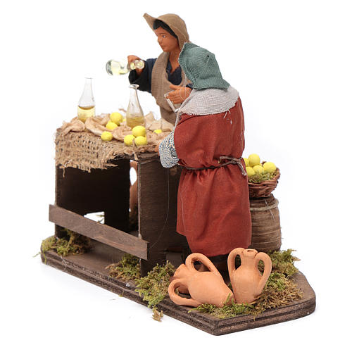 Man selling lemons with stall, Neapolitan nativity figurine 12cm 2