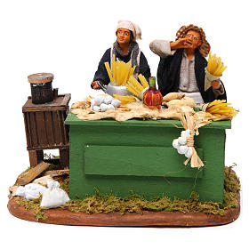 Fabricant de pâtes avec banc scène 12 cm crèche Naples