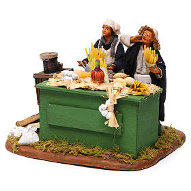 Man making pasta with stall, Neapolitan nativity figurine 12cm