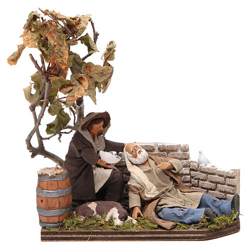 Scene of mercy, Neapolitan nativity figurine 12cm 1