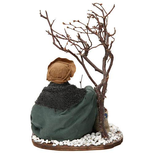 Man with seeds sacks and tree, Neapolitan nativity figurine 24cm 4