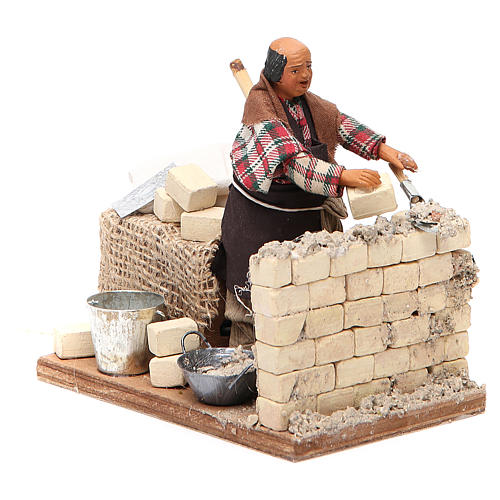 Scena muratore 10 cm presepe napoletano 3