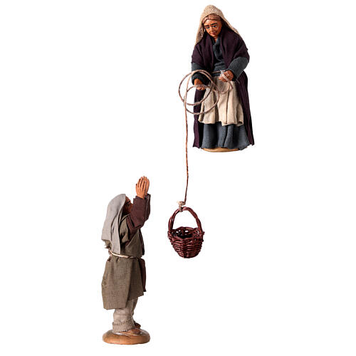 Nativity Scene figurines, woman with basket and man 10 cm 1