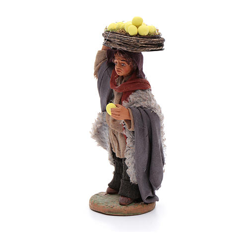 Man with lemon baskets, Neapolitan nativity figurine 10cm 2