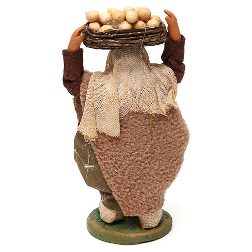 Man with basked eggs on head, Neapolitan nativity figurine 10cm 4