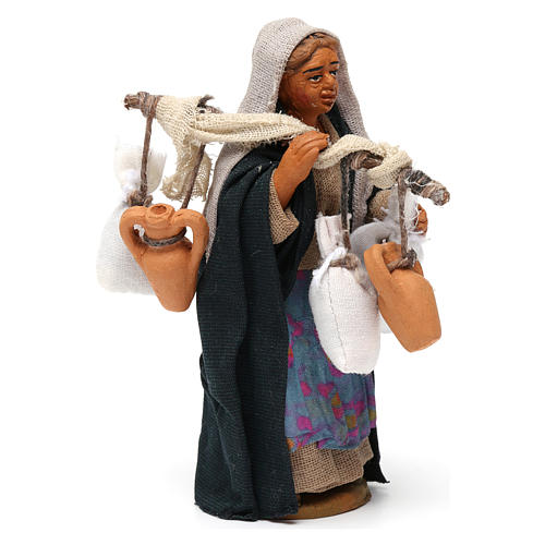 Wayfarer woman with amphorae, Neapolitan nativity figurine 10cm 3