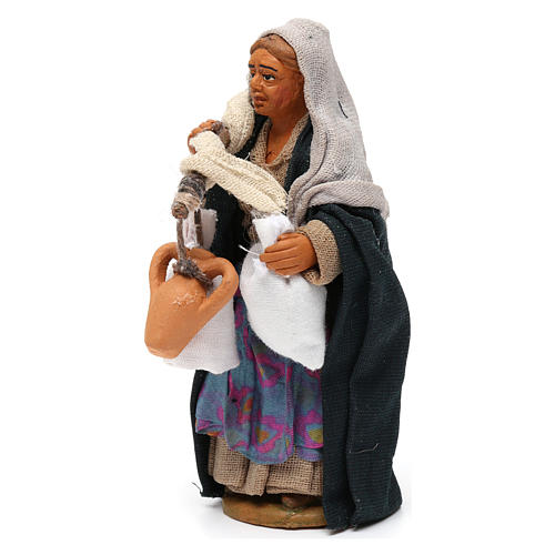 Wayfarer woman with amphorae, Neapolitan nativity figurine 10cm 2