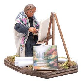 Woman painting, Neapolitan nativity figurine 10cm