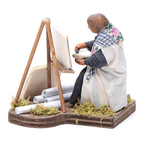 Woman painting, Neapolitan nativity figurine 10cm 2