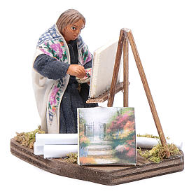 Woman painting, Neapolitan nativity figurine 10cm