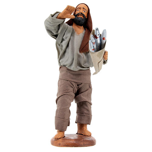 Fisherman with anchovy basket 10cm, Neapolitan figurine 1