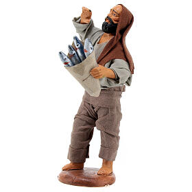 Fisherman with anchovy basket 10cm, Neapolitan figurine