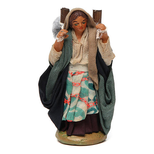 Woman carrying fabric, Neapolitan nativity figurine 10cm 1