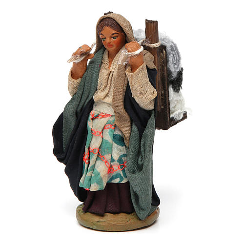 Woman carrying fabric, Neapolitan nativity figurine 10cm 2