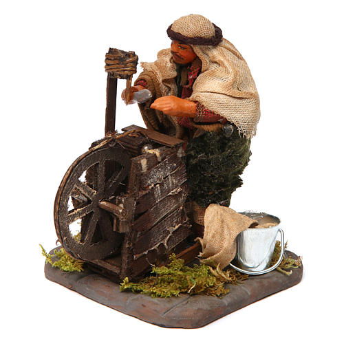 Knife grinder with wooden stall, Neapolitan nativity figurine 10cm 2