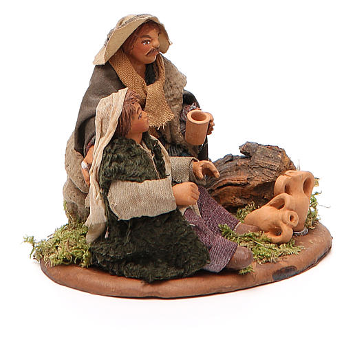 Scene of mercy, Neapolitan nativity figurine 10cm 4